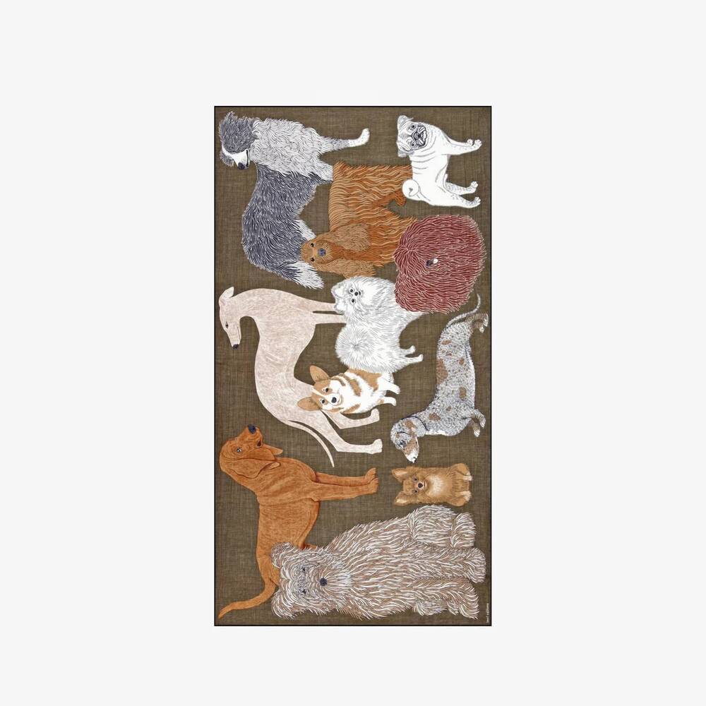 NEW INOUI EDITIONS cotton toutou scarf in grey/gris